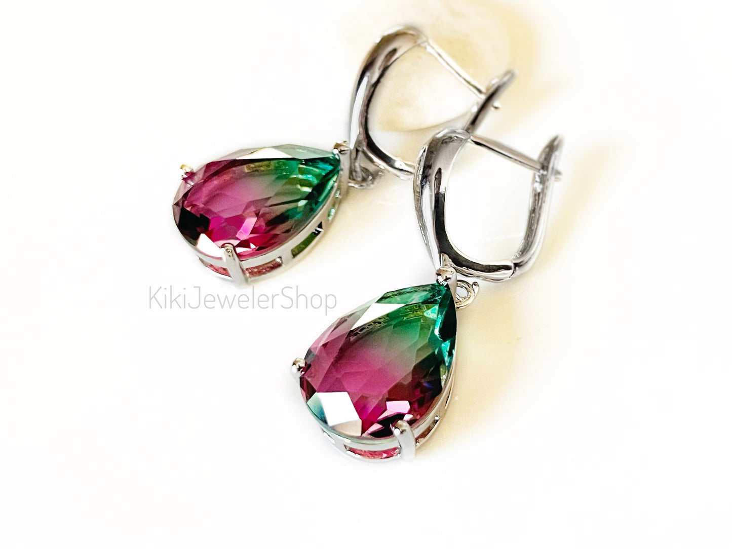 Large bicolor imperial topaz dangles RG