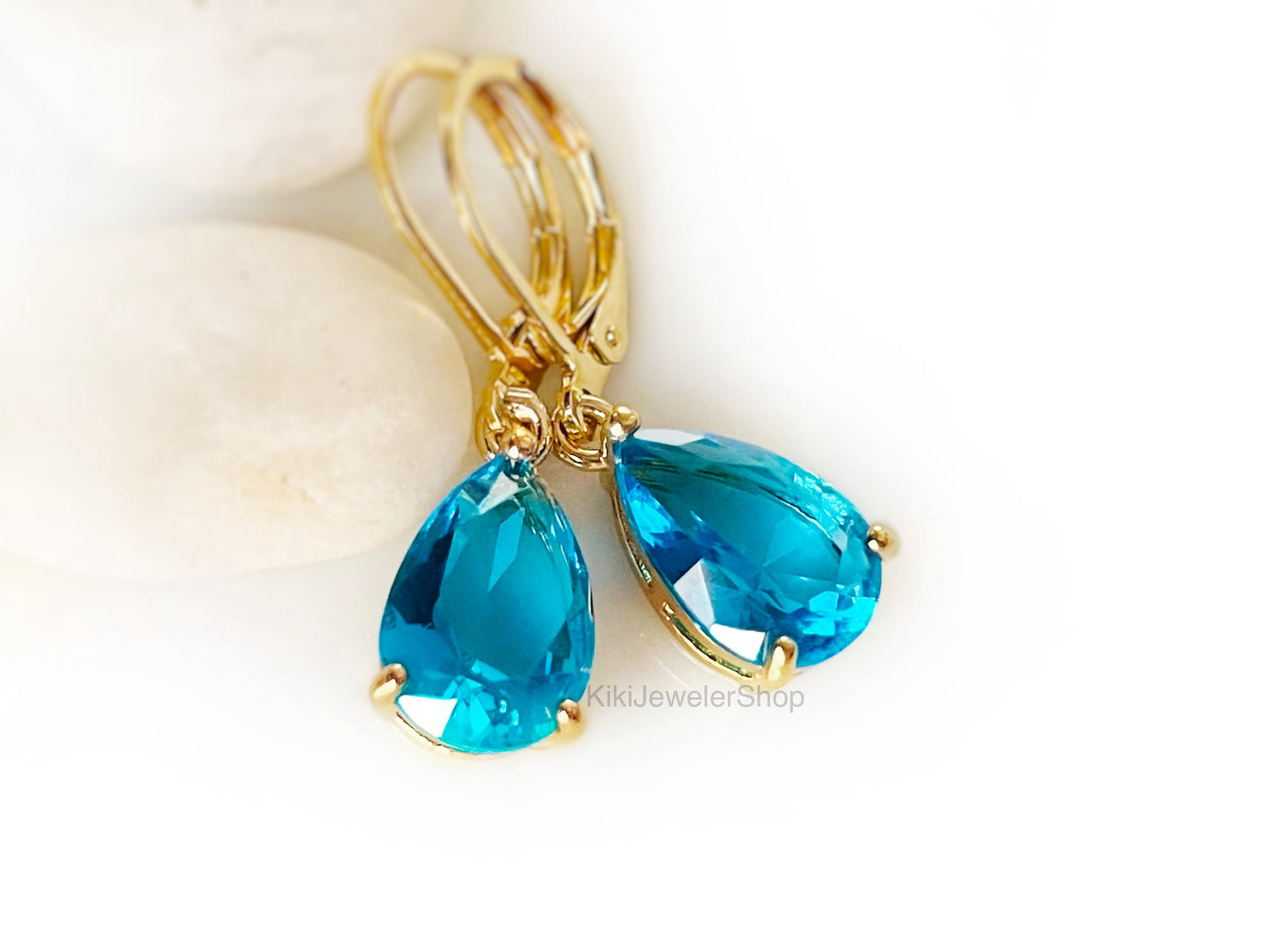 Small Teardrop Lilac Amethyst Dangle Earrings