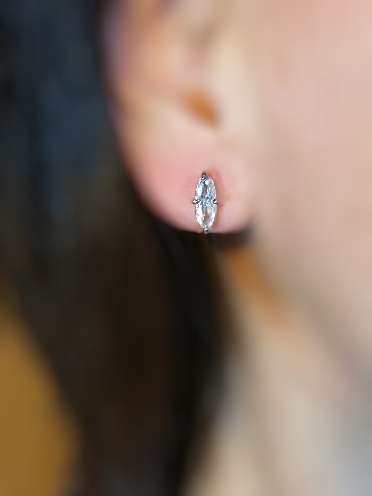 2ct white sapphire marquis stud earrings