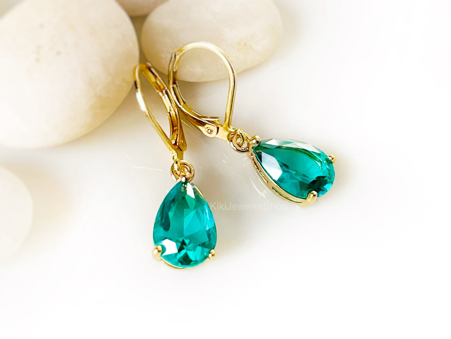 Small Teardrop Lilac Amethyst Dangle Earrings