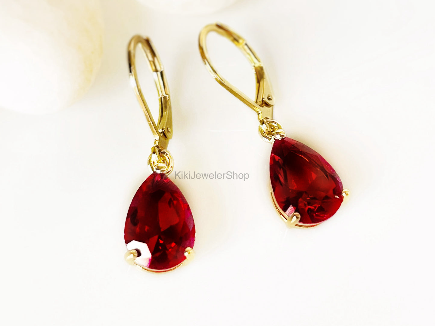 Small Teardrop Lilac Amethyst Dangle Earrings