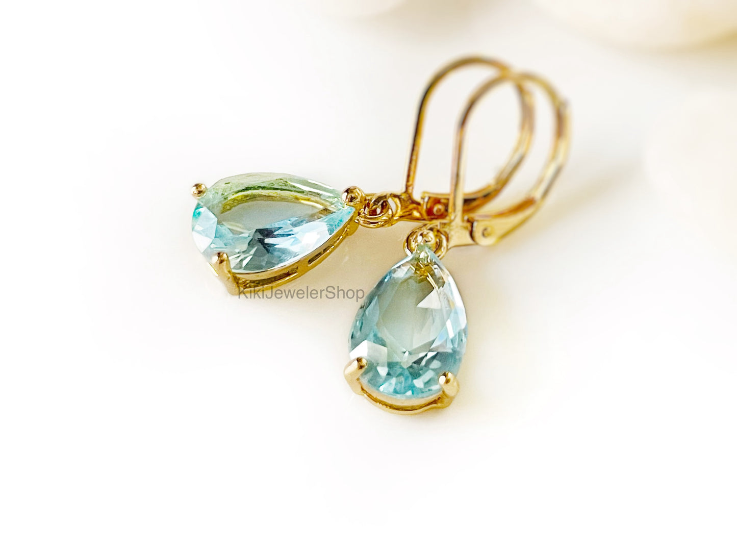 Small Teardrop Lilac Amethyst Dangle Earrings