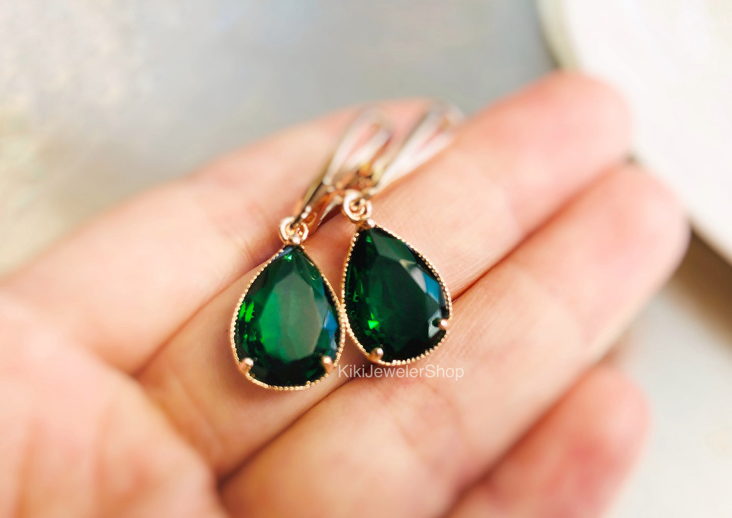 Large Peridot Teardrop Earrings