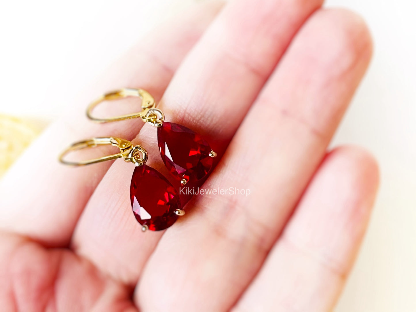 Small Teardrop Lilac Amethyst Dangle Earrings