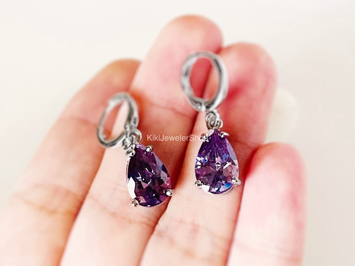 Small Garnet Teardrop Dangles