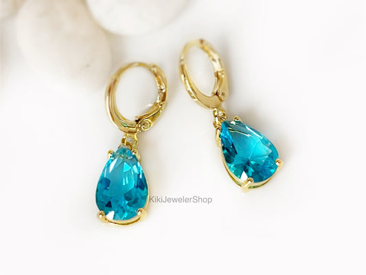 Small Garnet Teardrop Dangles