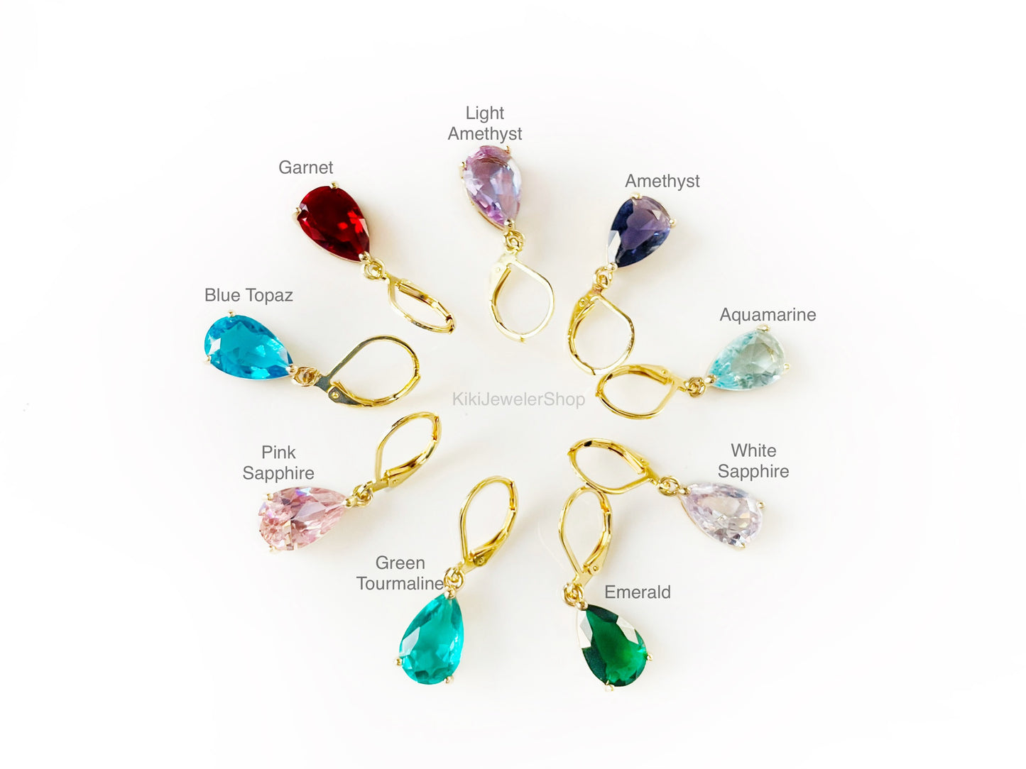 Small Teardrop Lilac Amethyst Dangle Earrings