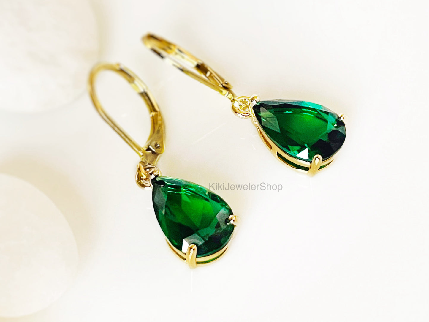 Small Teardrop Lilac Amethyst Dangle Earrings