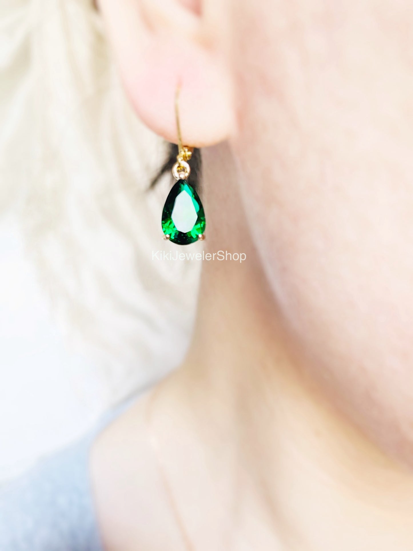 Small Teardrop Lilac Amethyst Dangle Earrings