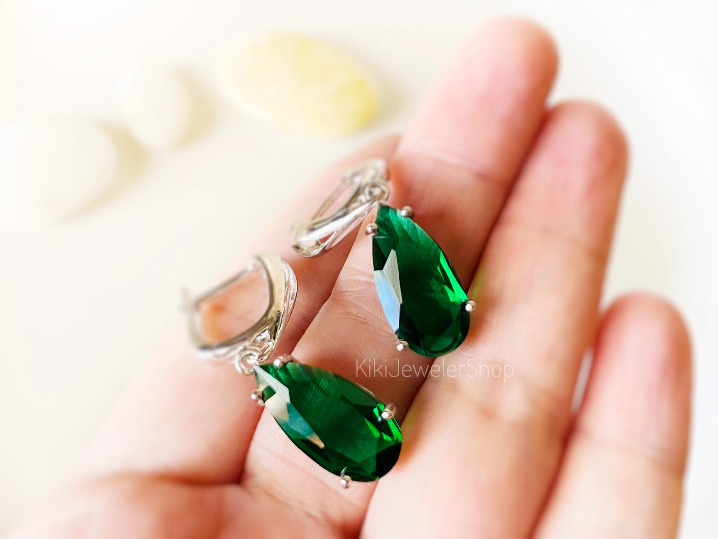 Large Garnet Teardrop Dangle Earrings