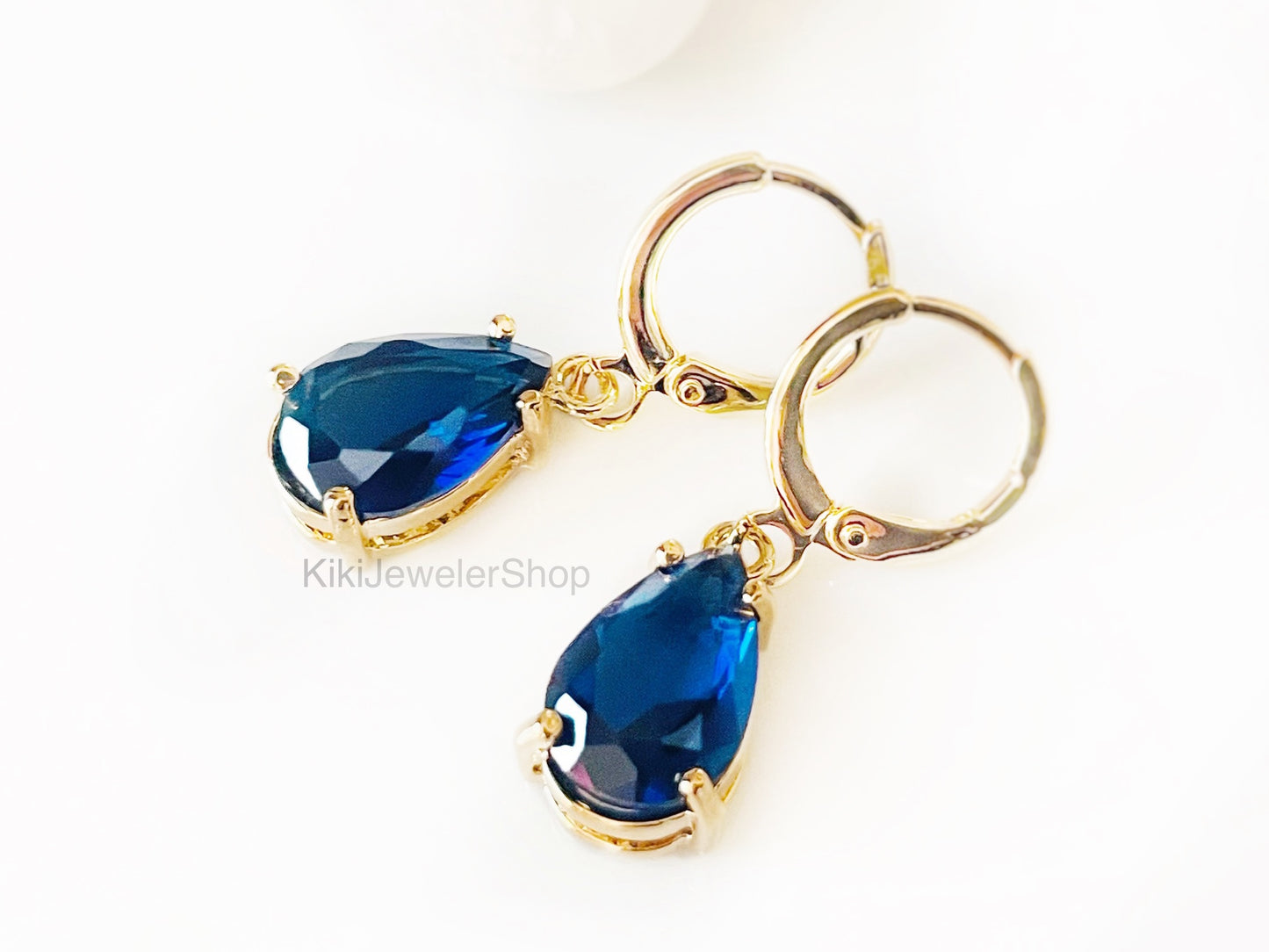 Blue Sapphire Teardrop Jewelry Set