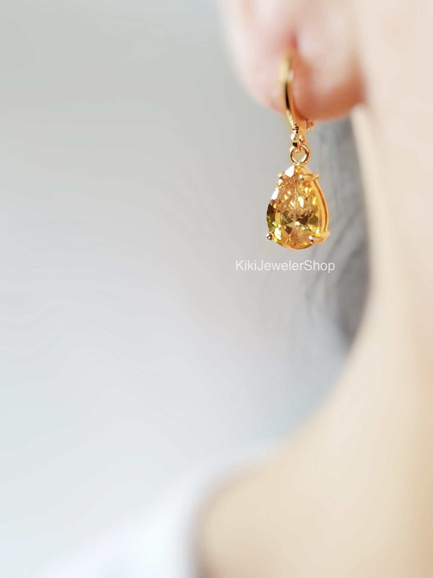 Small Peridot Teardrop Dangles