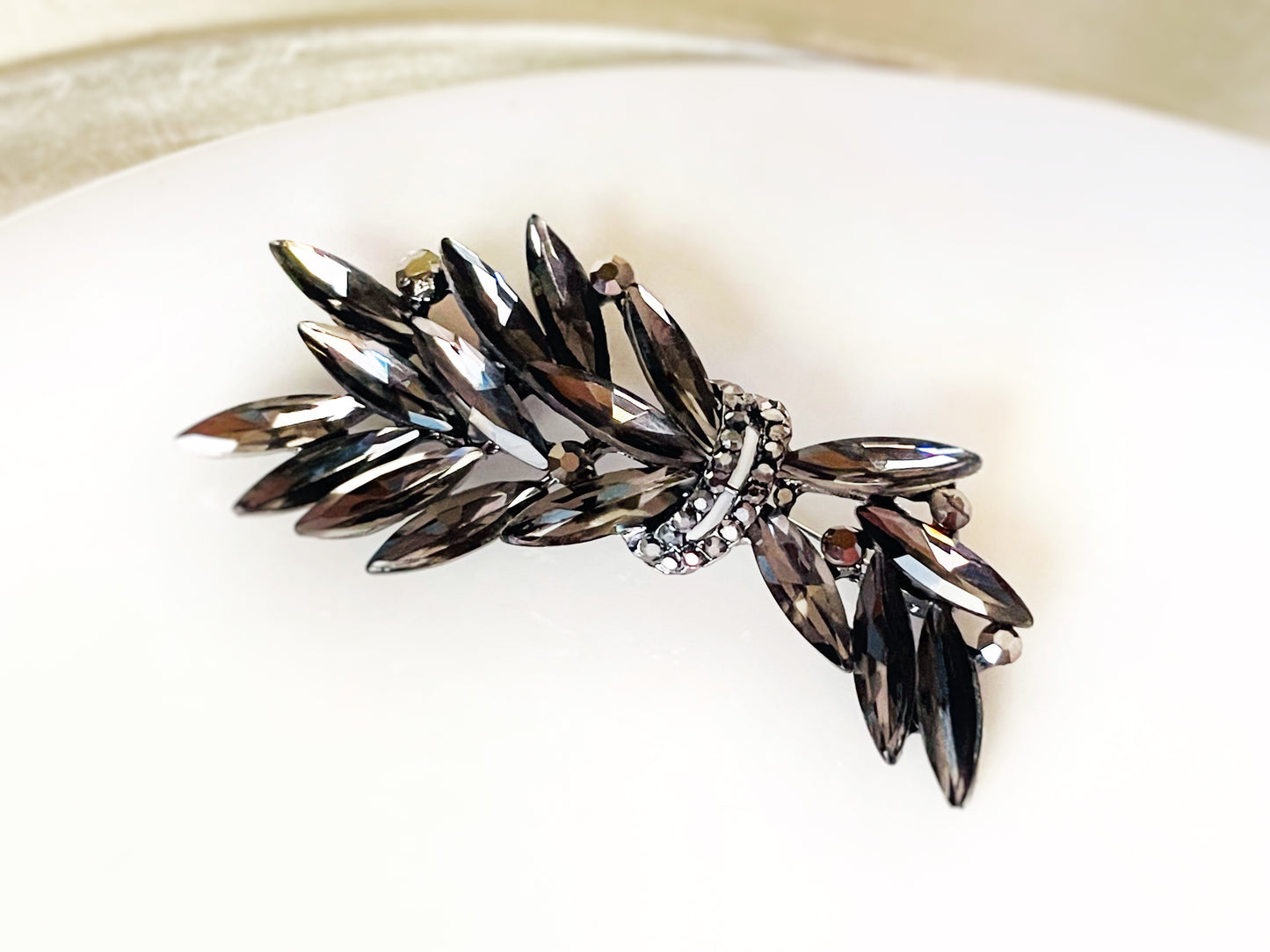 Blue sapphire fancy crystal brooch
