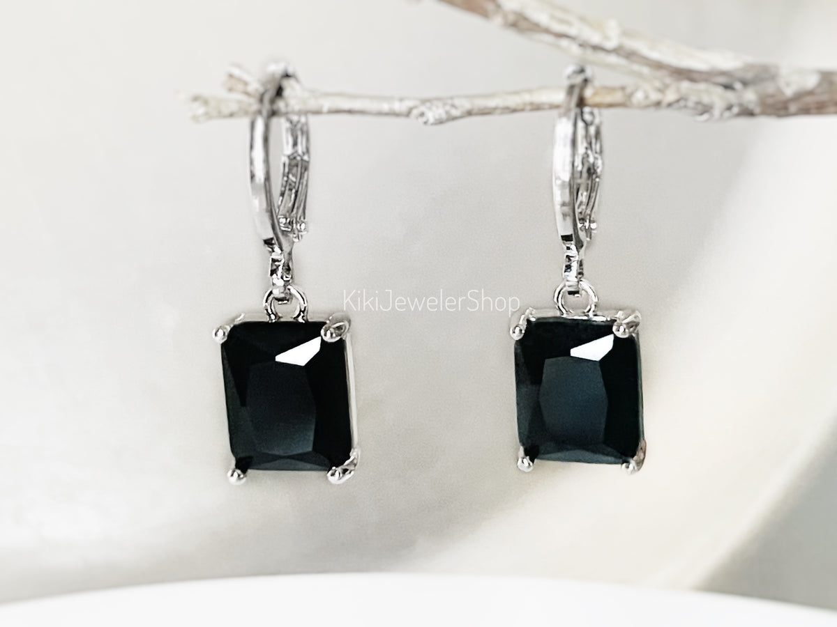 Ensemble de 2 bijoux en onyx taille émeraude
