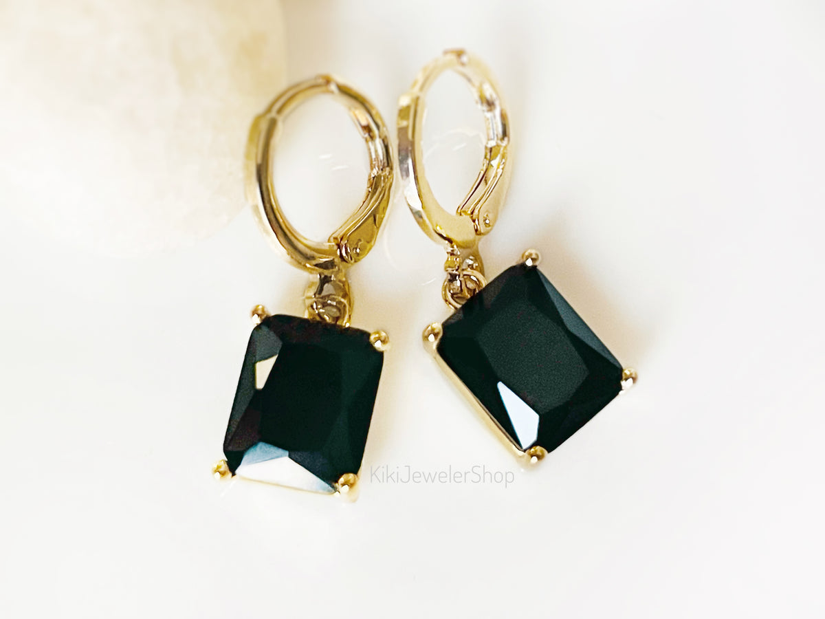 Ensemble de 2 bijoux en onyx taille émeraude