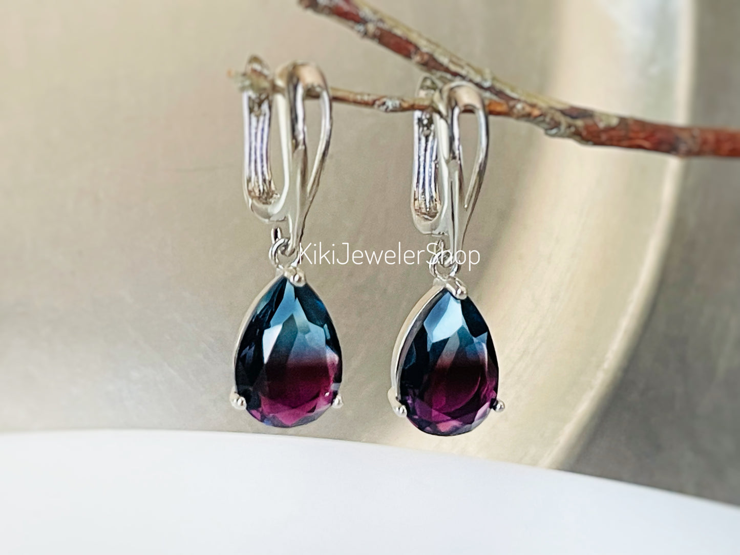 Watermelon tourmaline dangles WG