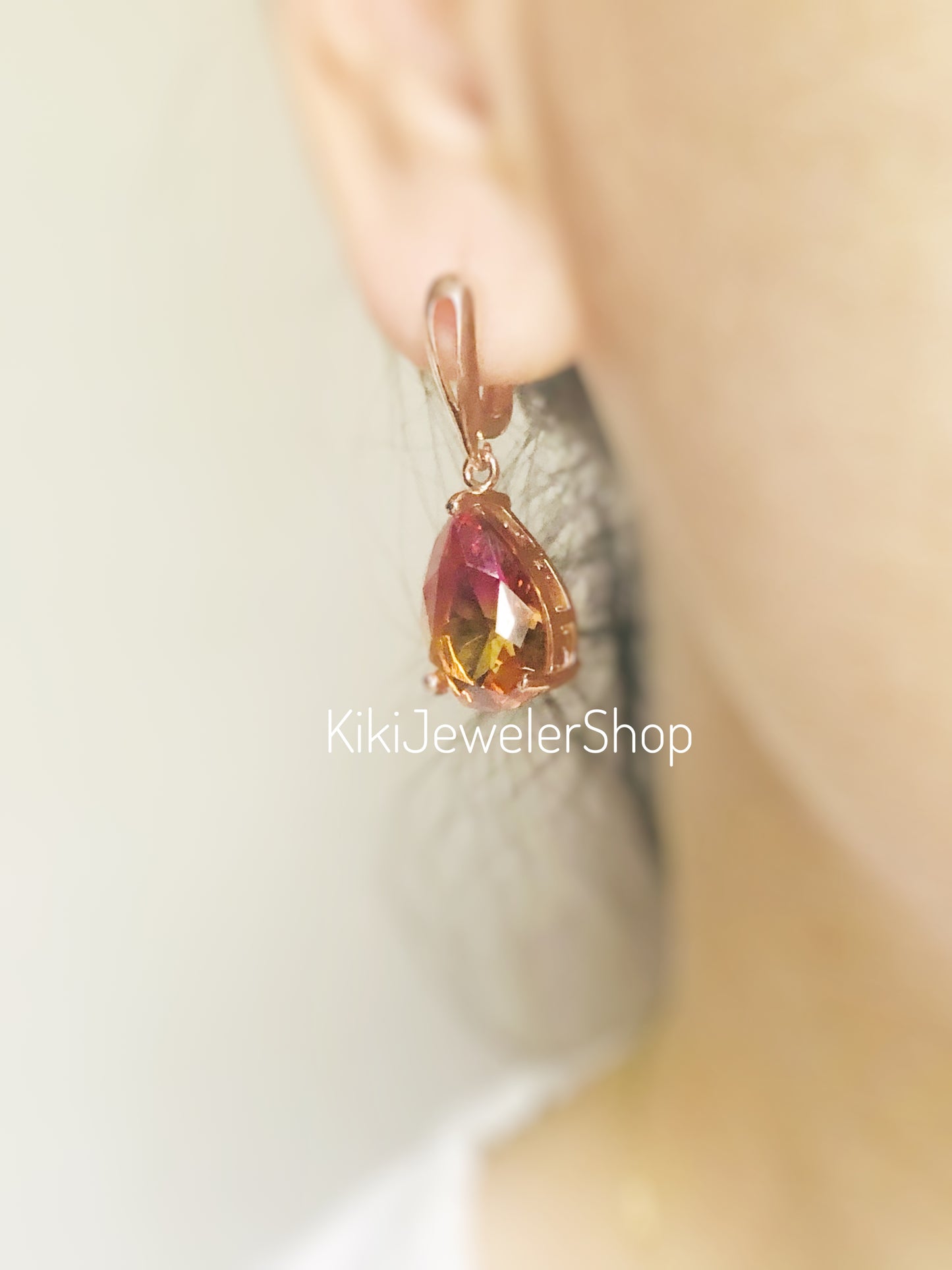 Large bicolor imperial topaz dangles RG