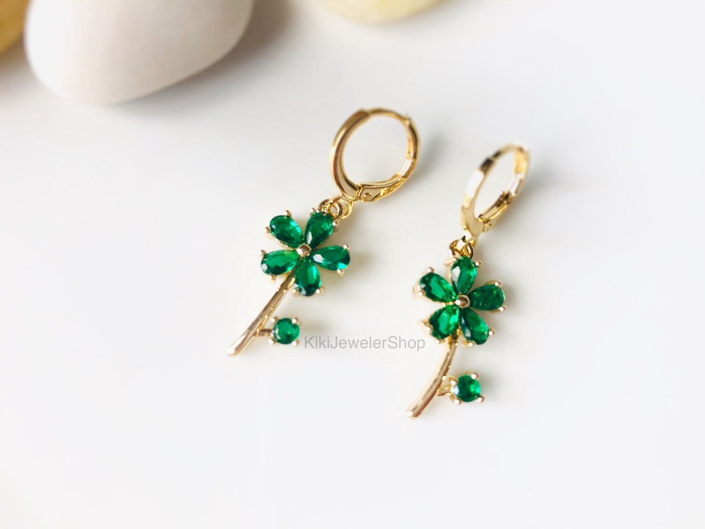 Ruby flower jewelry set in 14K gold