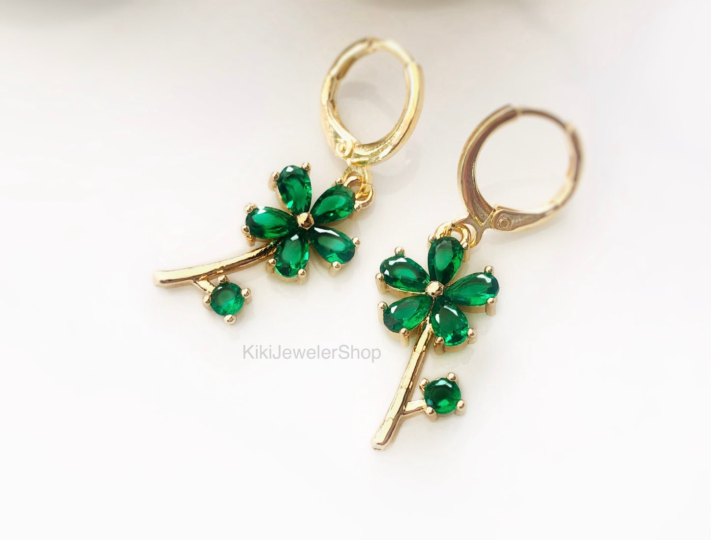 Ruby flower jewelry set in 14K gold