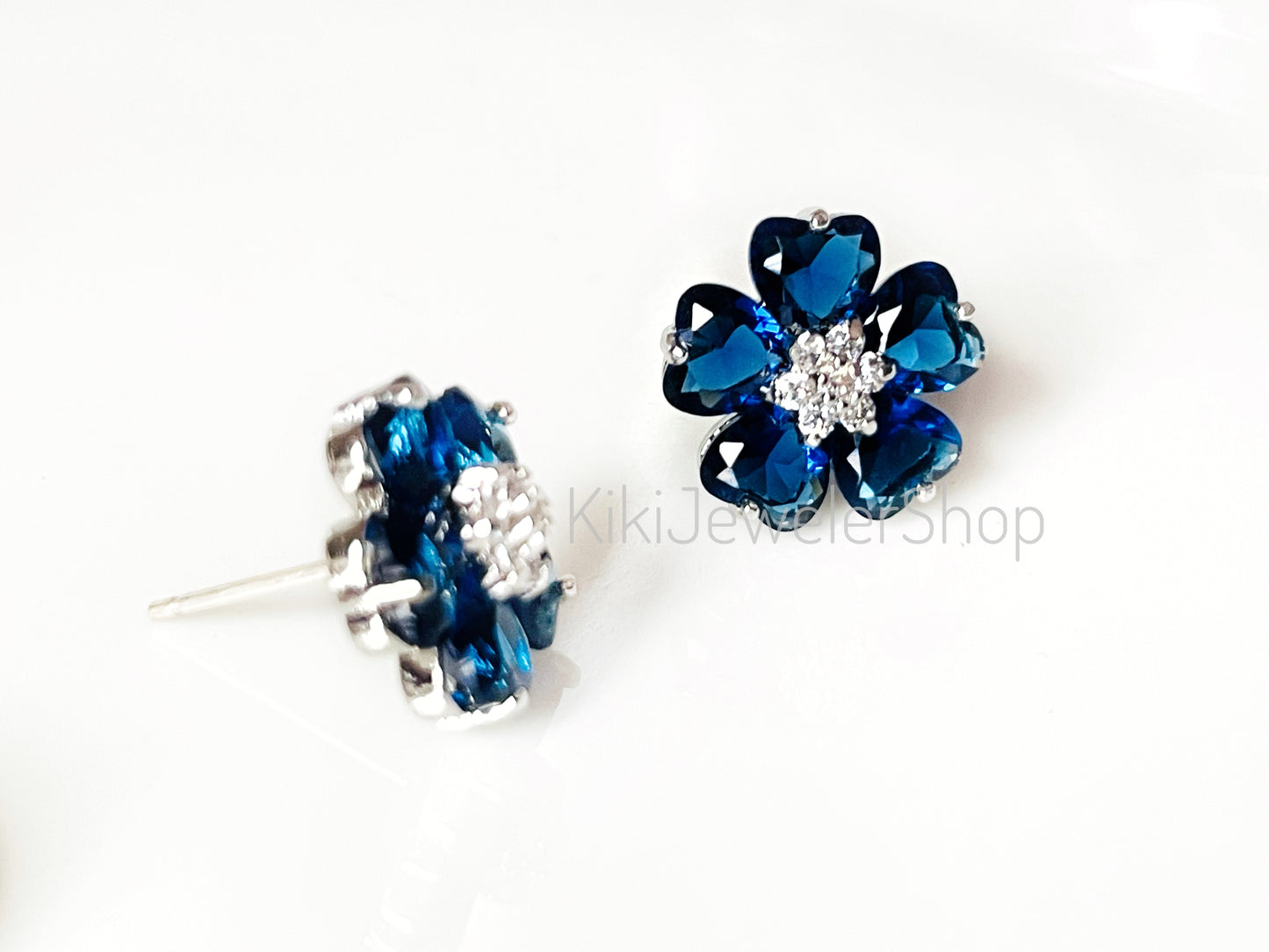 Pink Tourmaline Double Flower Studs