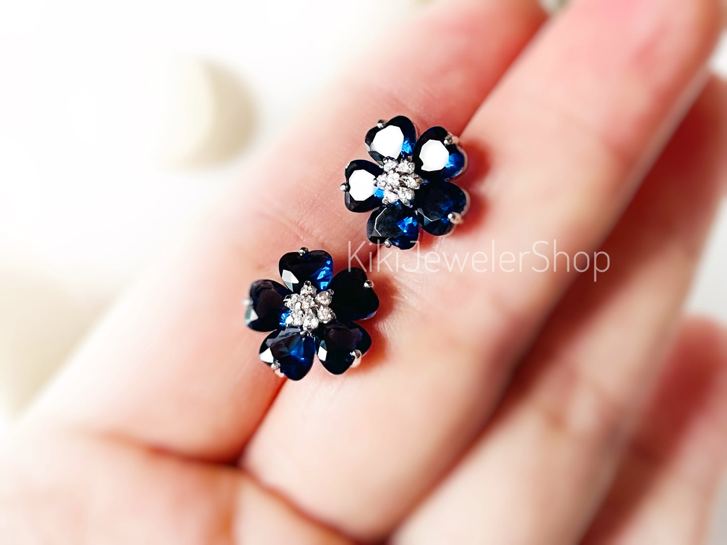 Pink Tourmaline Double Flower Studs