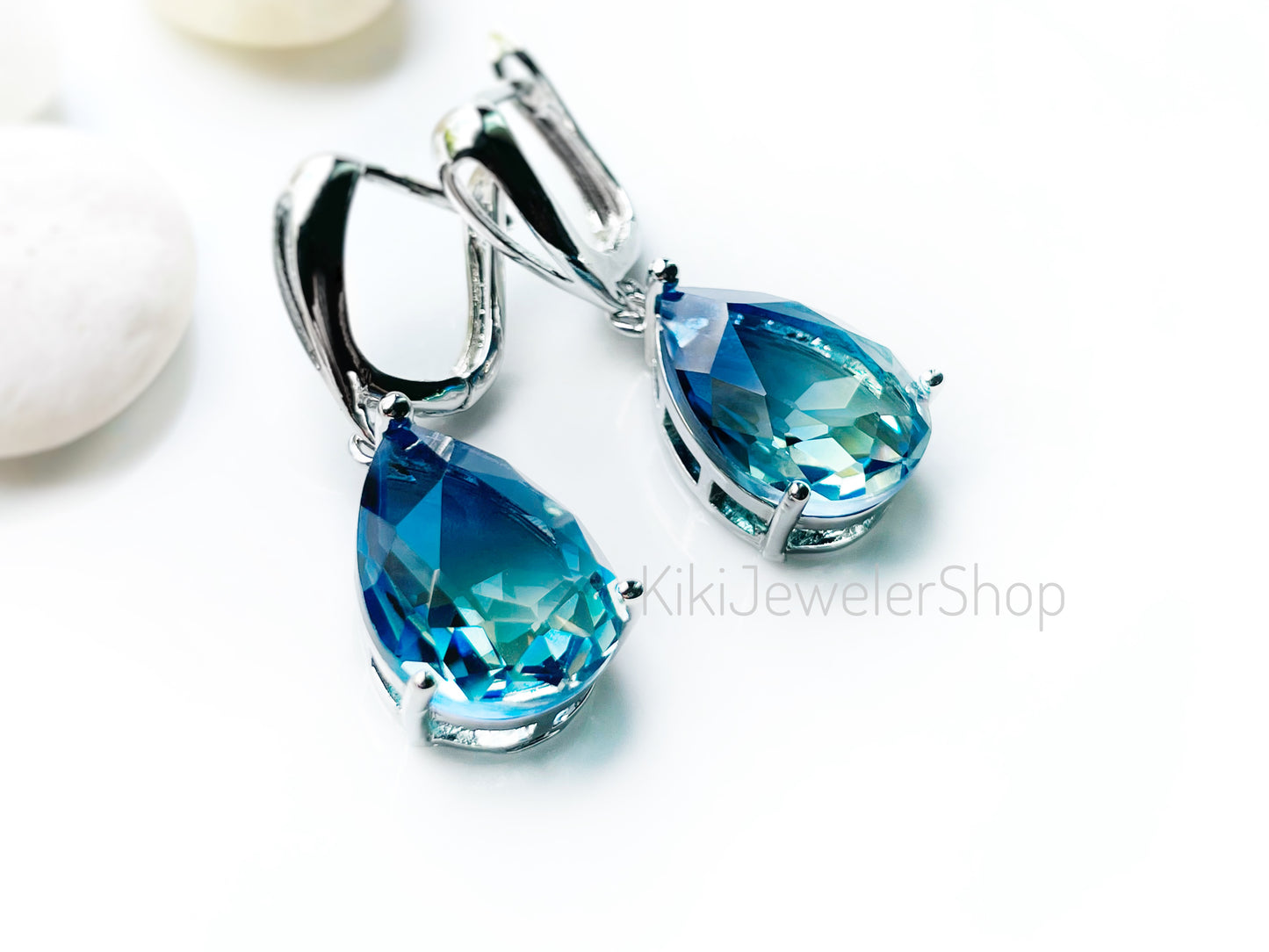 Large bicolor imperial topaz dangles RG