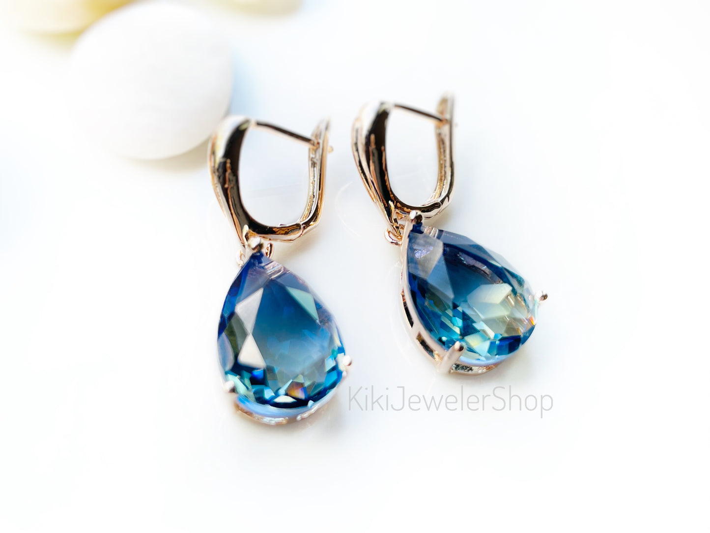 Large bicolor imperial topaz dangles RG