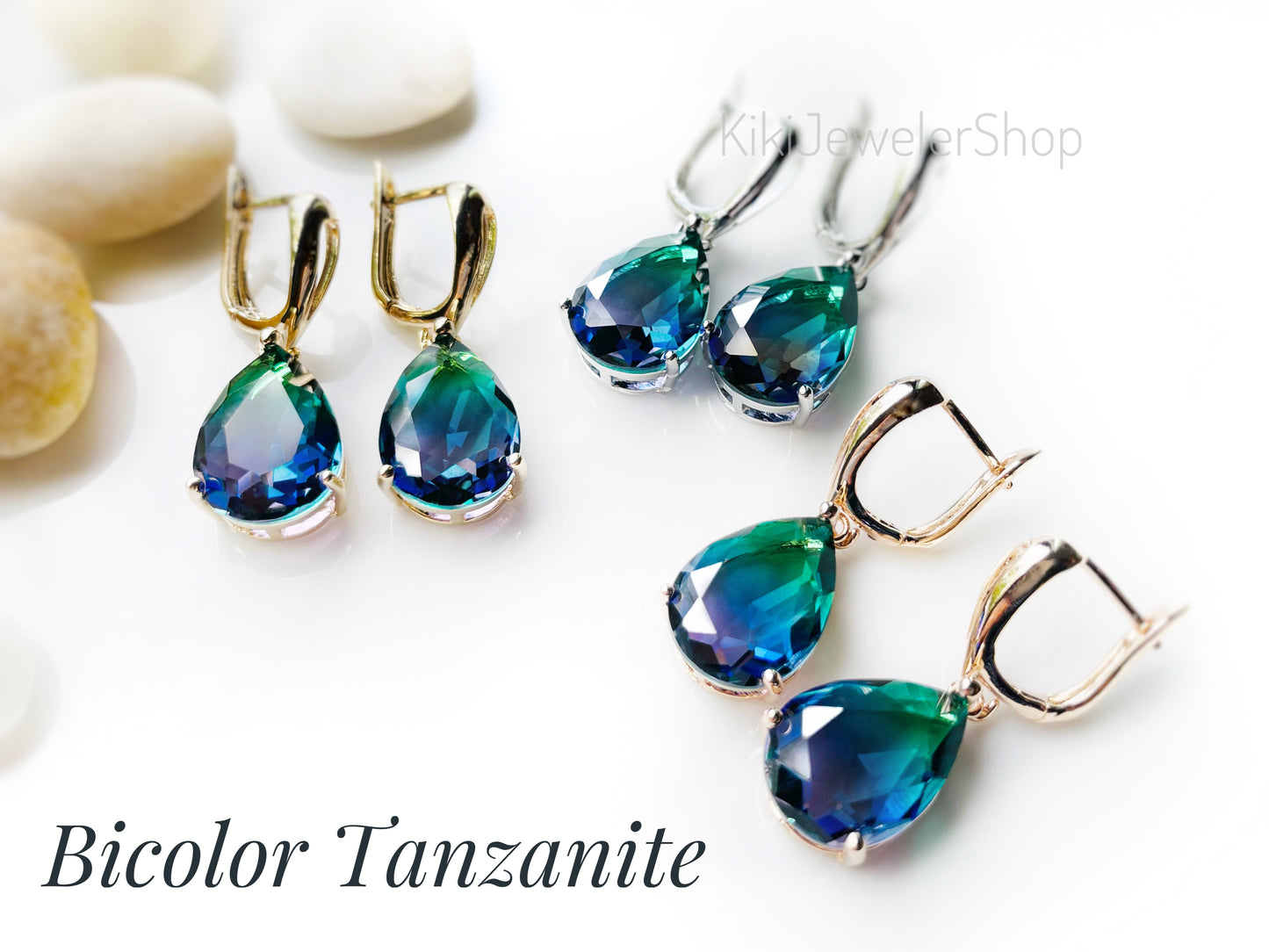 Large bicolor imperial topaz dangles RG