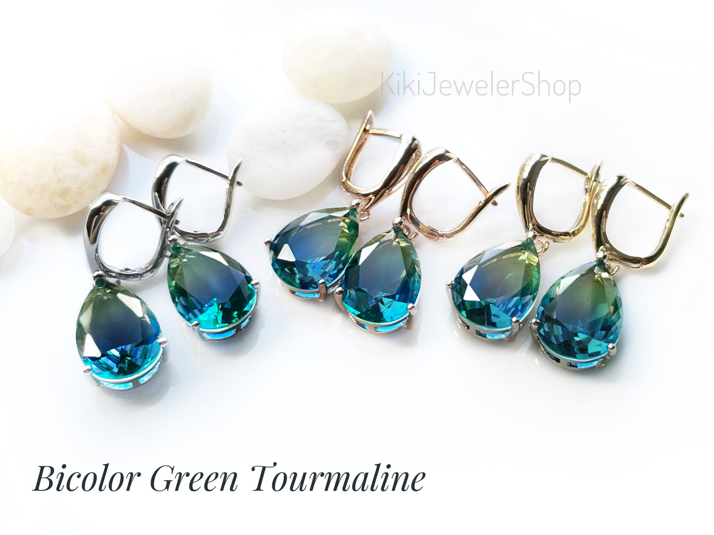 Large bicolor imperial topaz dangles RG