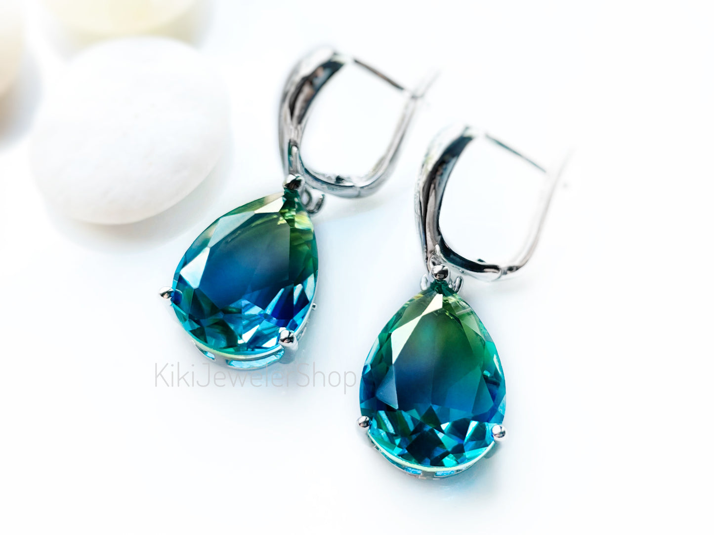 Large bicolor imperial topaz dangles RG