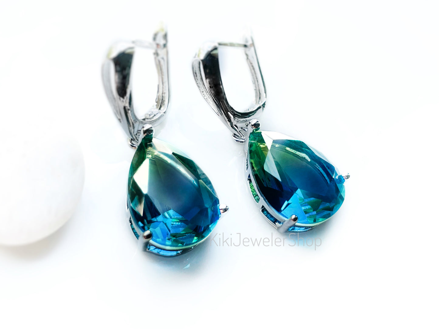 Large bicolor imperial topaz dangles RG