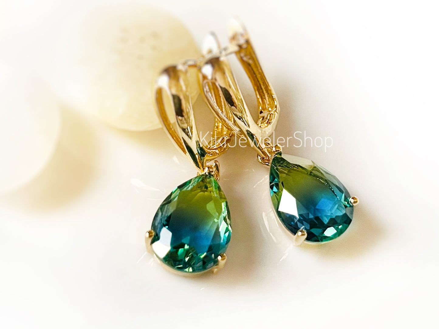 Watermelon tourmaline dangles WG