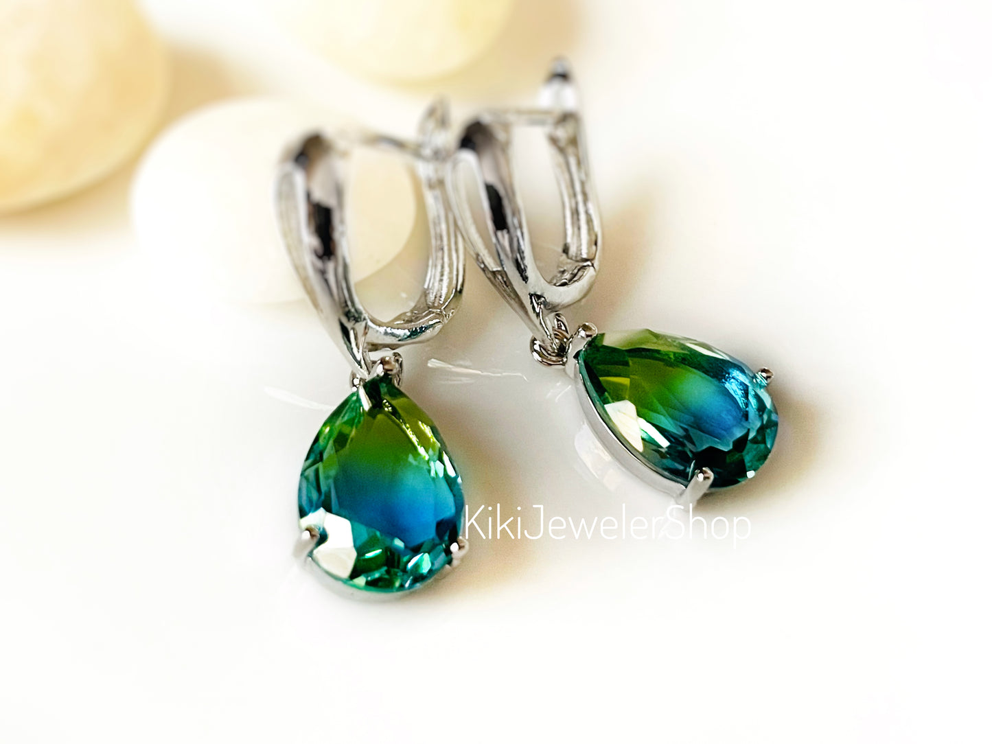 Watermelon tourmaline dangles WG