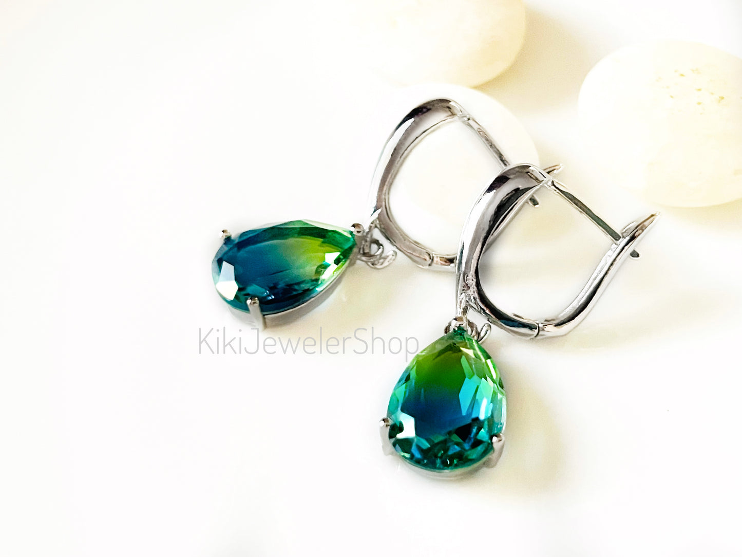 Watermelon tourmaline dangles WG