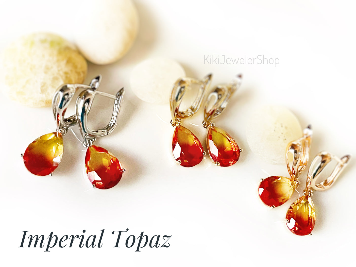 Watermelon tourmaline dangles WG