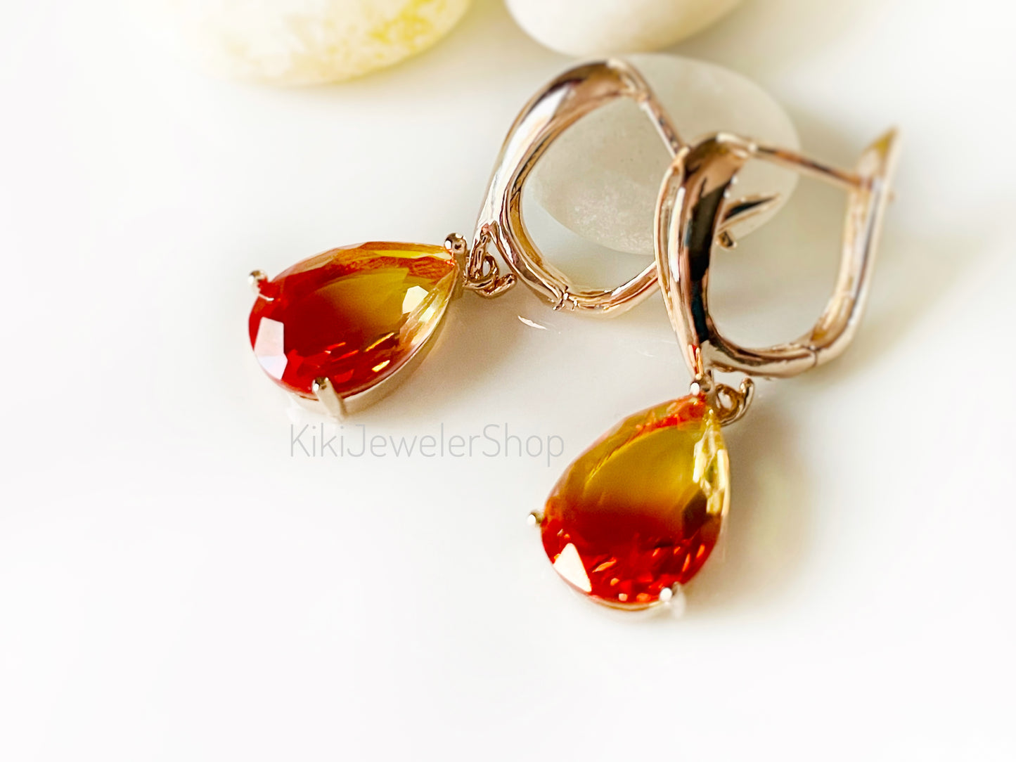 Watermelon tourmaline dangles WG