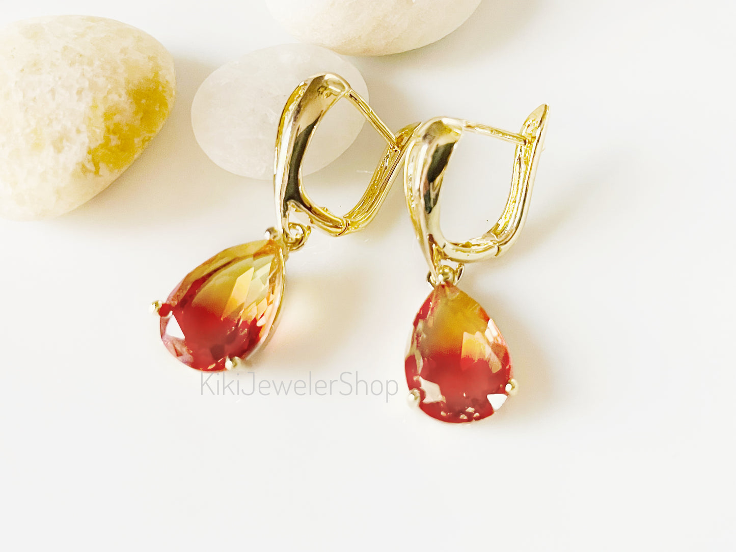 Watermelon tourmaline dangles WG