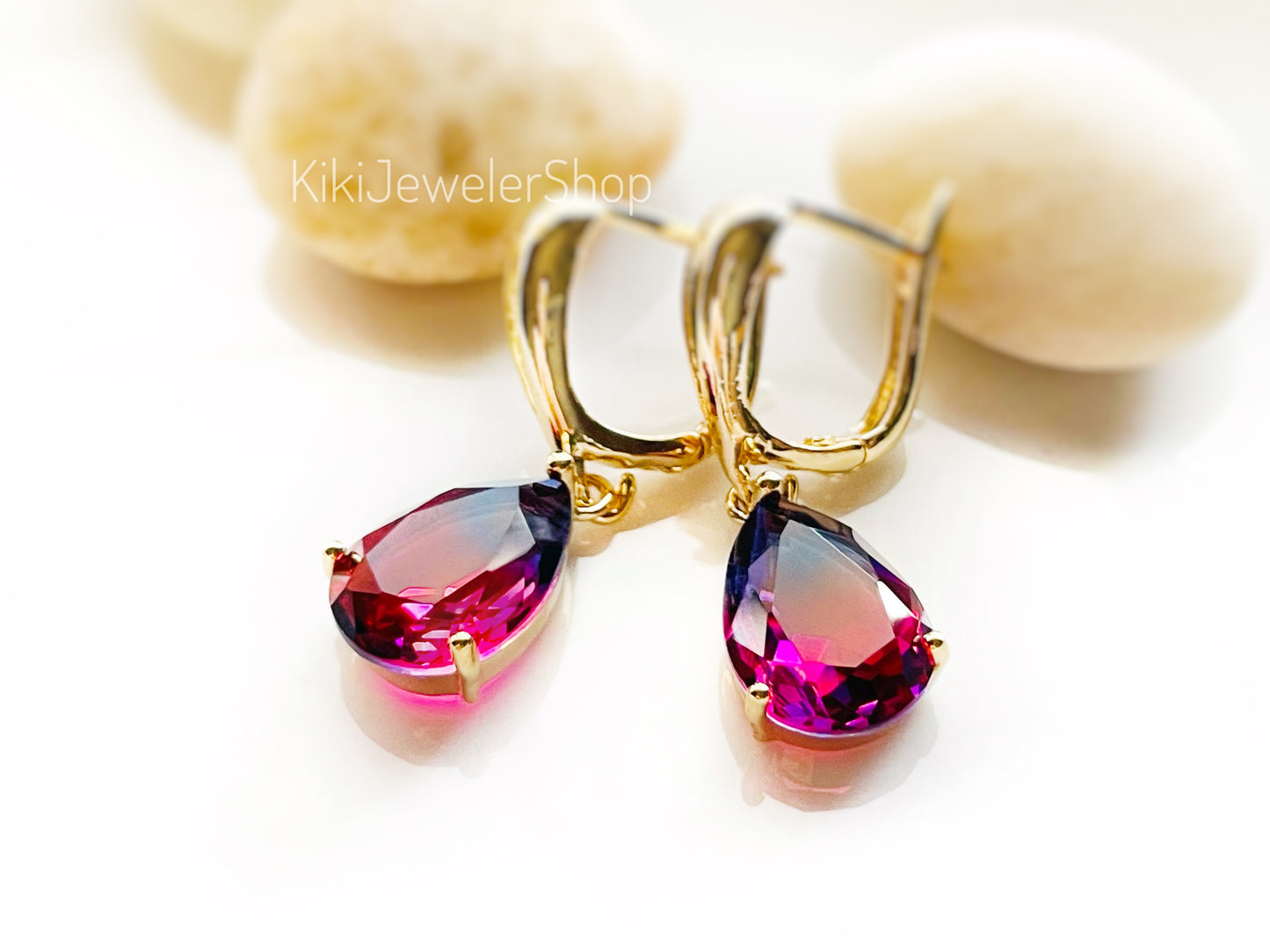 Watermelon tourmaline dangles WG