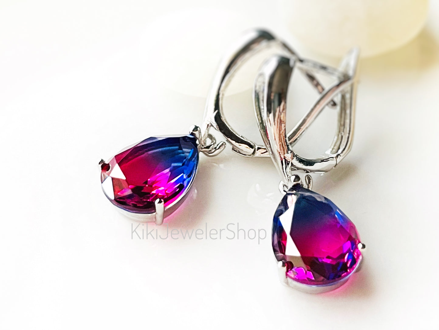 Watermelon tourmaline dangles WG