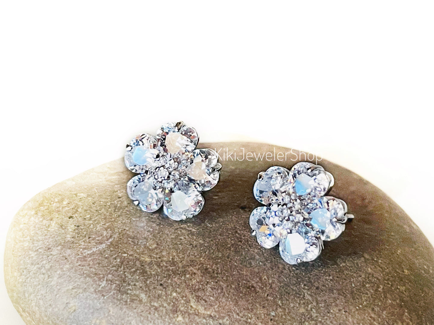 Pink Tourmaline Double Flower Studs