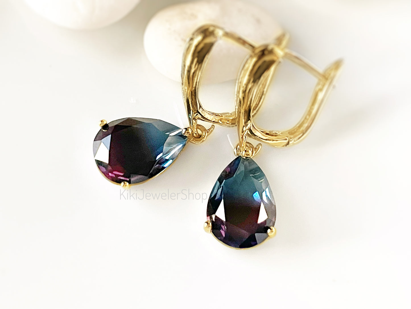 Watermelon tourmaline dangles WG