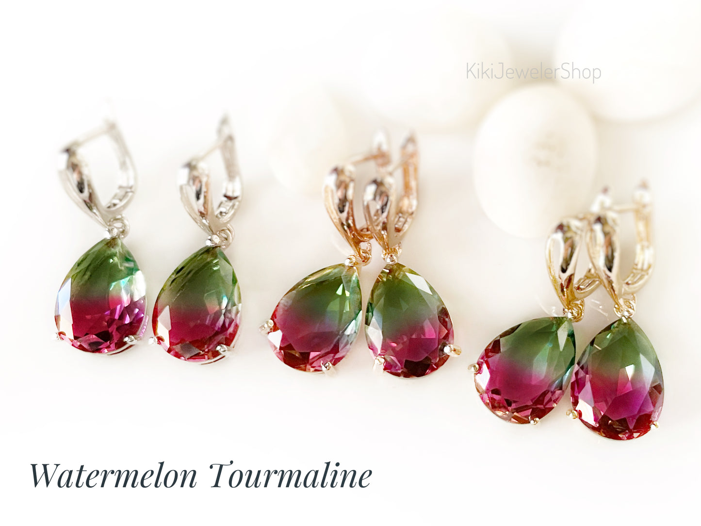 Large bicolor imperial topaz dangles RG