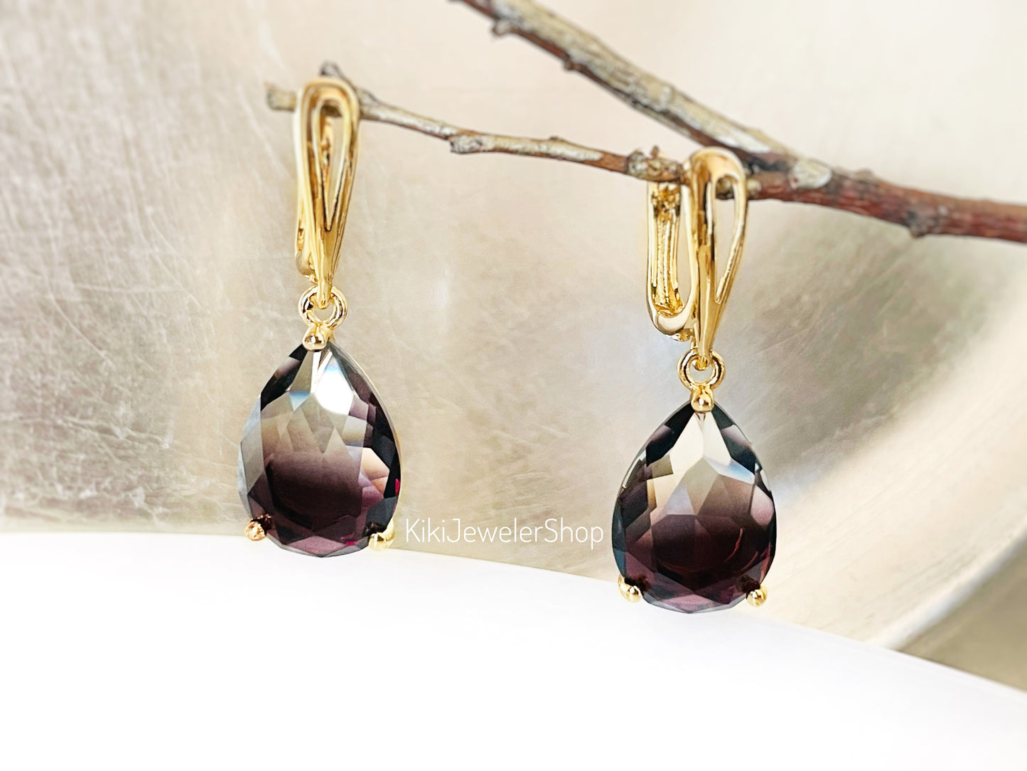 Large bicolor imperial topaz dangles RG