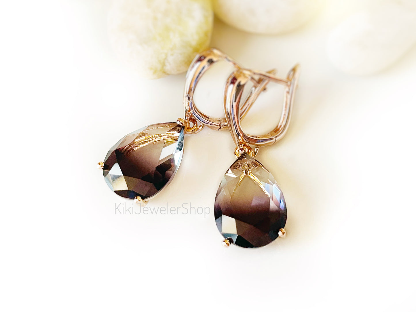 Large bicolor imperial topaz dangles RG