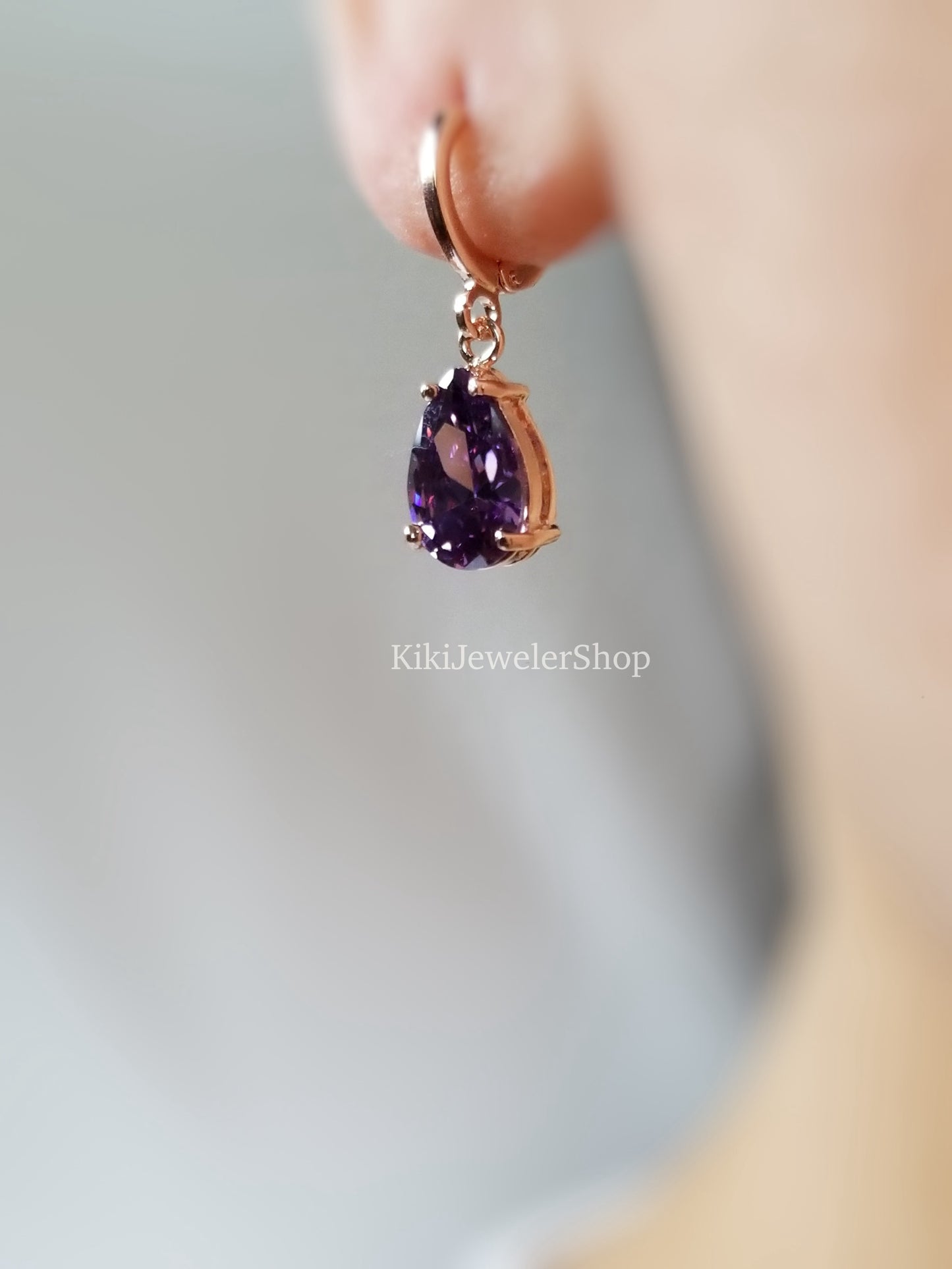 Ruby teardrop 2pc jewelry set