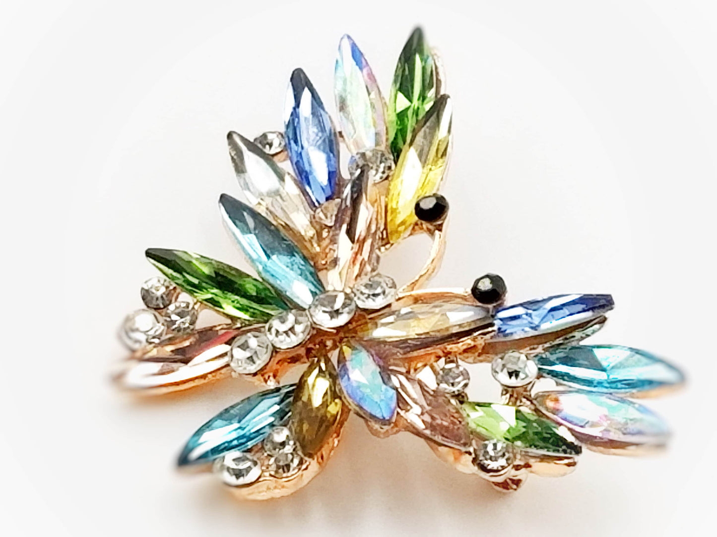 Emerald green butterfly fancy crystal brooch pin, large green crystal brooch, statement brooch, gift for her, gift for mom