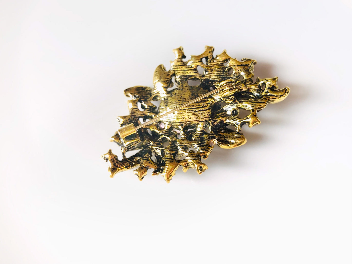 Antique gold topaz crystal brooch pin, multi color crystal bouquet brooch, gift for her, gift for mom