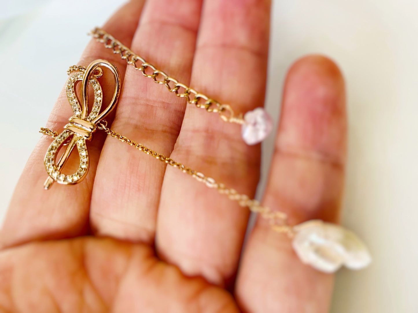 Baroque pearl lariat necklace in 18K rose gold, statement pearl Y necklace, gift for her, gift for mom