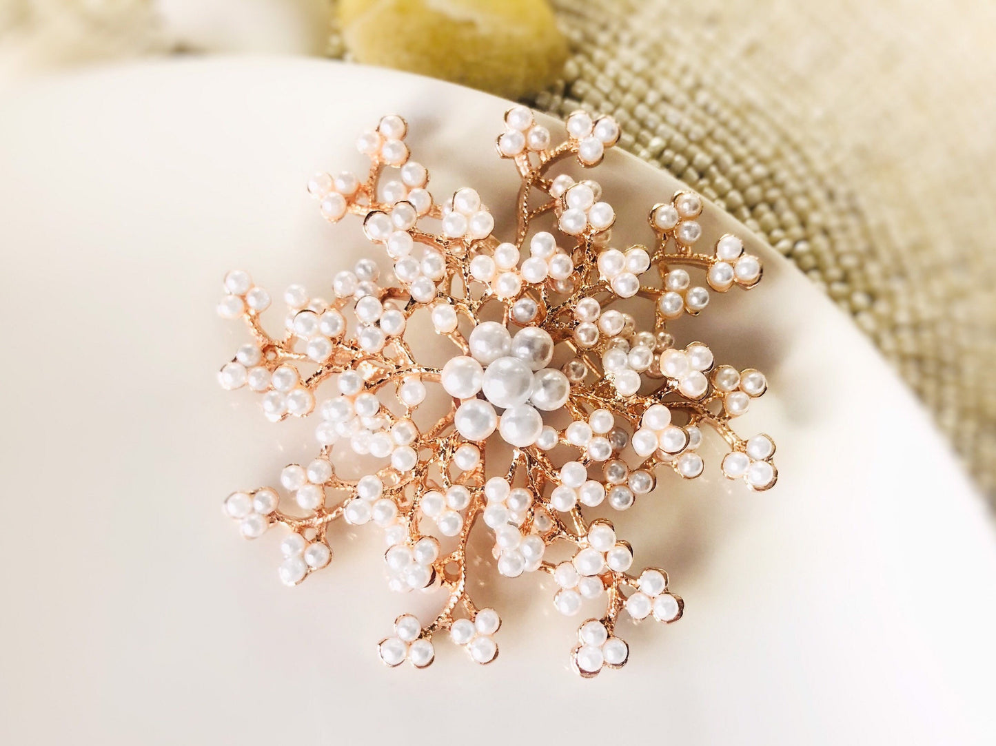 Large pearl brooch pin, starburst pearl statement brooch, wedding bouquet brooch, bridal bouquet brooch, gift for her
