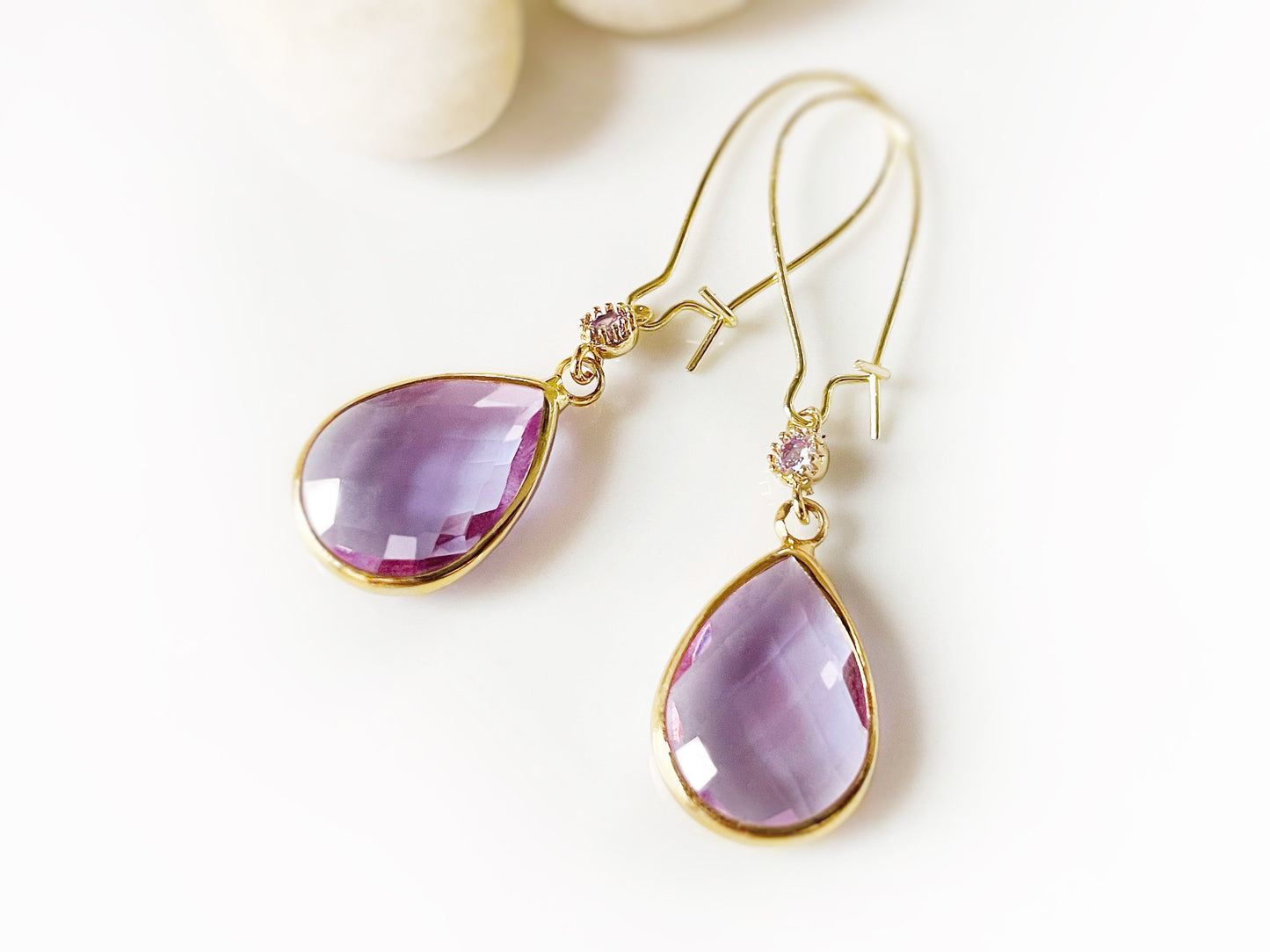 Large pink sapphire  long dangle earrings gold, pink gemstone long teardrop, gift for her, bridal statement earrings, October birthstone